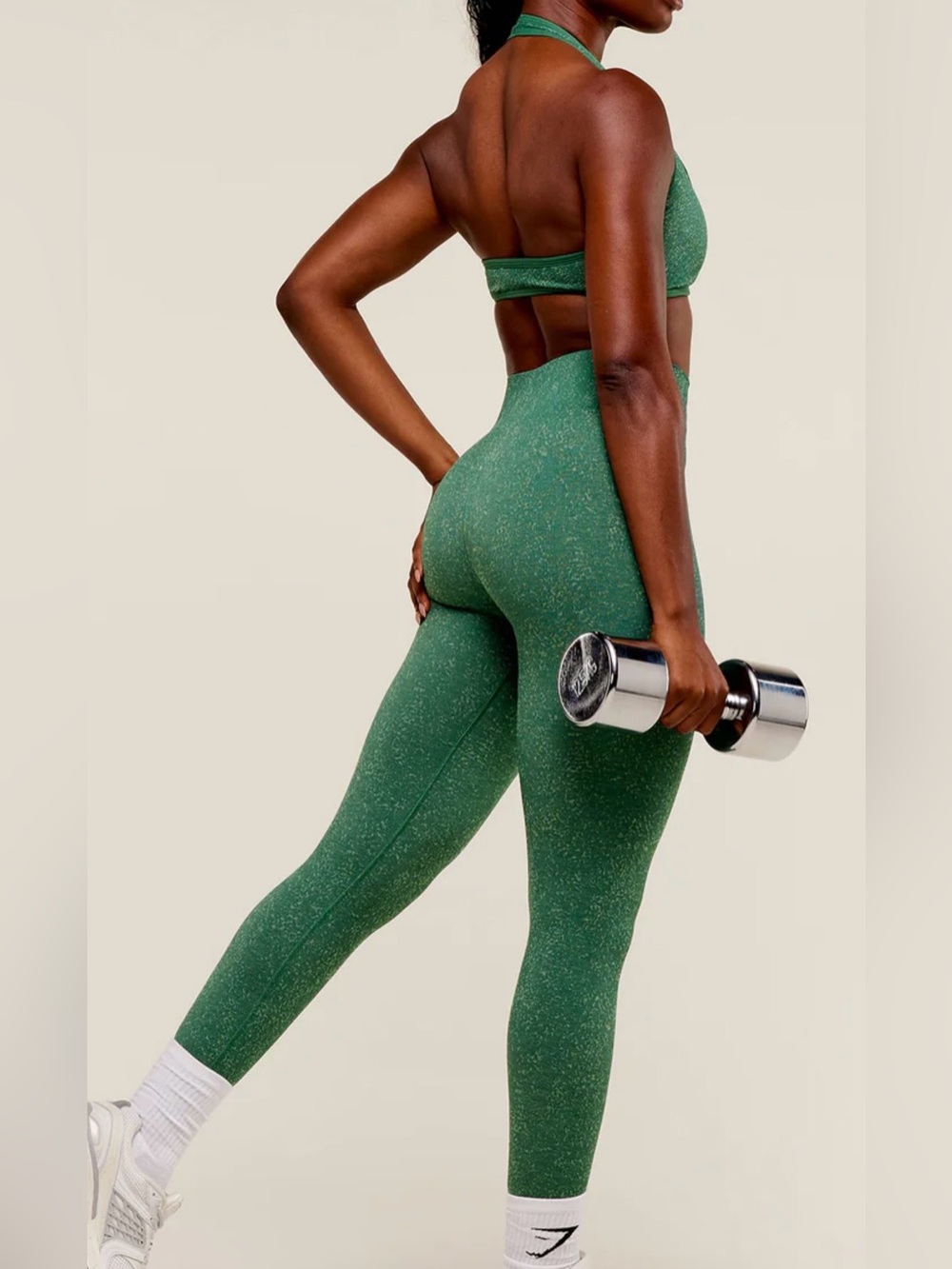 Gymshark Emerald Green High-Rise Alpine Fleck Seamless Leggings